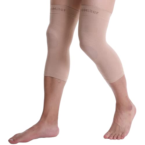 Doc Miller Knee Compression Sleeve Brace for Men & Women - color: Beige