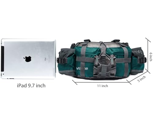 Outdoor Fanny Pack Hiking Fishing Waist bag 2 Water Bottle Holder Lumbar Pack - color: Purple