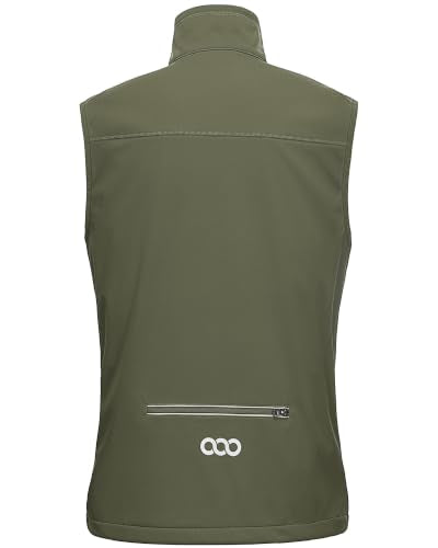 33,000ft Men's Windproof Lightweight Golf Vest Outerwear Sleeveless Jacket - color: Army Green, size: XX-Large