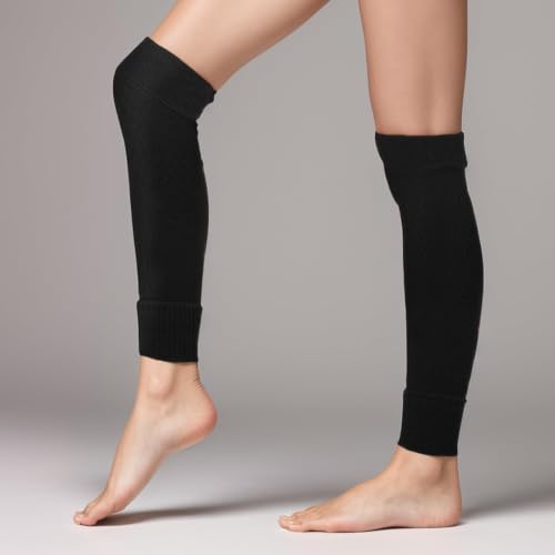 phnydreg 3 Pairs Leg Sleeve Shin Pre Cut Socks for Kids Youth Men Women Soccer Running Cycling - color: Black