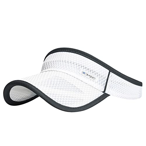 Outdoor Sport Cap Wide Brim UV Protection Breathable Adjustable Baseball Cap for Beach Golf Running Tennis - color: 1#white