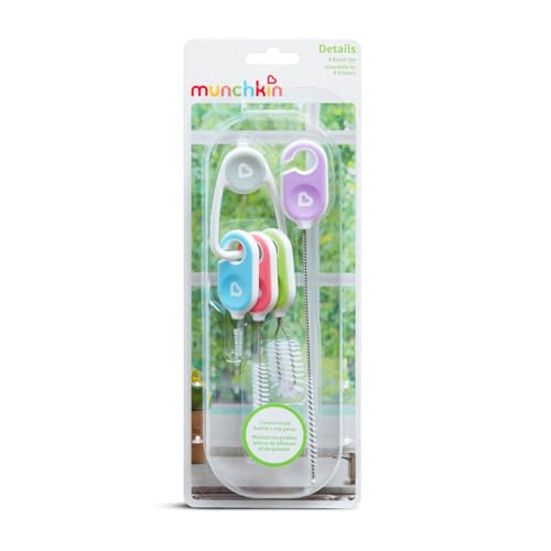 Munchkin® Details™ Bottle and Cup Cleaning Brush 4 Piece Set with Key Ring,(Pack of 12) - size: 4 Piece Set (Pack of 12)