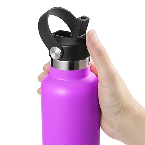 RRegeny Straw Lid fits Hydro Flask Standard Mouth, 21 24 oz, Sports Flex Cap Water Bottle Accessories Replacement Top - color: Black Protective Case+1pack