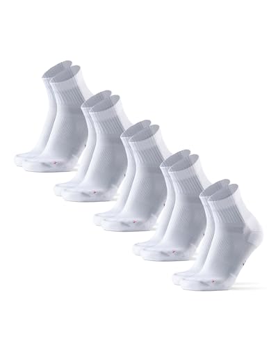 DANISH ENDURANCE Running Socks for Men & Women, Quarter Socks, 3 & 5-Pack - color: White 5-pack, size: Small