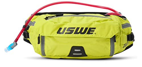 USWE Zulo Hydration Hip Pack - with Organizer and Side Pockets, Bounce Free Hip Belt (6L, Yellow) - color: Yellow, size: 6L