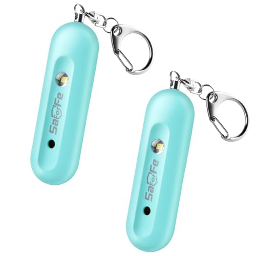 Personal Safety Alarm - Waterproof Rechargeable Security Alarm - 140dB Extra Loud Siren & Strobe Light - Self Defense Keychain - Gift for Women, Teenagers, College Girls, Seniors（Aqua+Aqua） - color: Aqua+Aqua