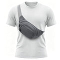 Large Fanny Pack for Men Women NSYOOMH, Crossbody Waist Bag 5-Zipper Pocket - color: Grey