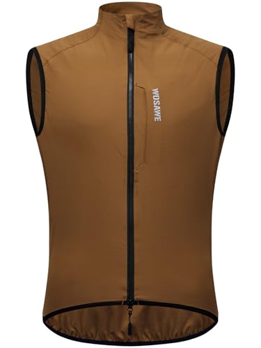 WOSAWE Reflective Cycling Vest with Chest Pocket Water-Repellent Lightweight Windproof Gilet for Running, Hiking, Biking - color: Yellow, size: X-Large