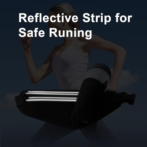 Slim Running Belt for Women Men,Runners Fanny Pack Phone Holder,Money Belt,Running Gear Accessories,with 3 Pockets (Light Black) - color: Light Black