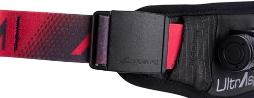 Ultraspire Lumen Collection Waist Light Belt | Lightweight & Water Resistant - 600 5.0, Black/Red
