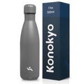 Konokyo 17 oz Insulated Stainless Steel Water Bottle, Gray - color: Gray, size: 17 Ounces