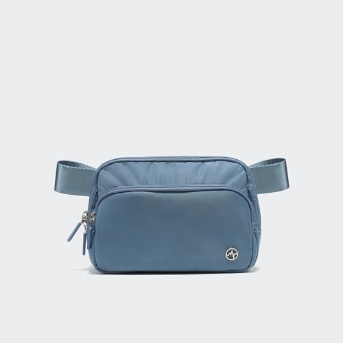 Pander Nylon Crossbody Belt Bag with Excess Strap Keepers, 6-Pocket Adjustable Sling Fanny Pack for Travel and Everyday Carry, Blue - color: Blue