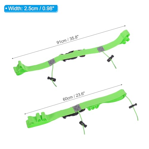 PATIKIL Elastic Triathlon Running Belt, 2 Pack Adjustable Race Number Belt Race Belt Bib Holder with 6 Energy Gel Loops for Marathons Racing Cycling, Green - color: Green