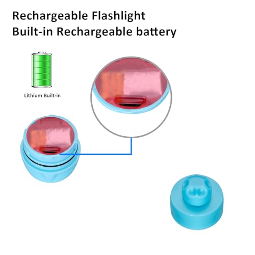 RAHAN Rechargeable Headlights Compatible with Croc, 2pcs Flashlight Clog Charm Attachment Accessories for Shoe, Hands-Free Night Light, Novelty Shoe Lights for Camping, Blue - color: Blue