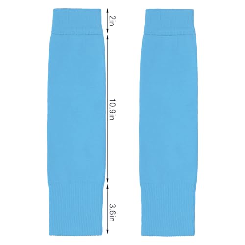 phnydreg 3 Pairs Leg Sleeve Shin Pre Cut Socks for Kids Youth Men Women Soccer Running Cycling - color: Light Blue