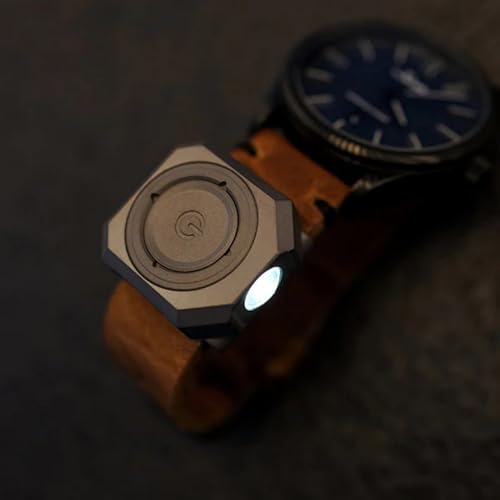 MecArmy CPLU Wrist Flashlight, Compact USB-C Rechargeable EDC LED Light, 300 Lumens, Double-Click Anti-Misfire, IPX6 Waterproof, for Running, Night Walking, Hiking - Fits on Watchband/Strap Systems - color: Titanium Sandblasted