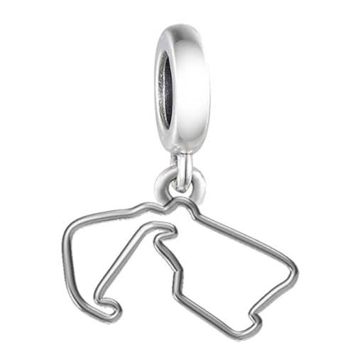 F1&Famous Race Racetrack Charm for Bracelet Necklaces, S925 Sterling Silver Charms, UK Brazil Spain Race Track Charms Jewelry Racing Souvenirs Gift - color: Race Racetrack Q3909