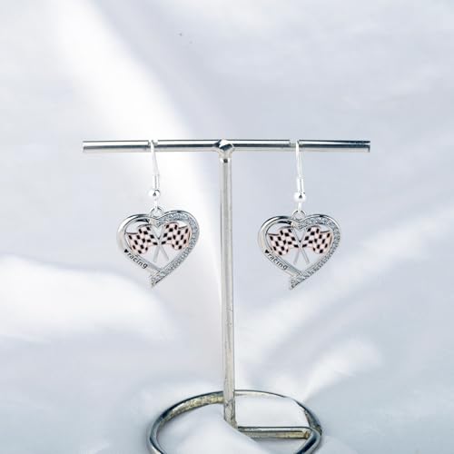 Checkered Flag Racing Earring Checkered Flag Gift Racing Race Car Gifts for Racers Fans Checkered Flag Dangle Drop Earrings