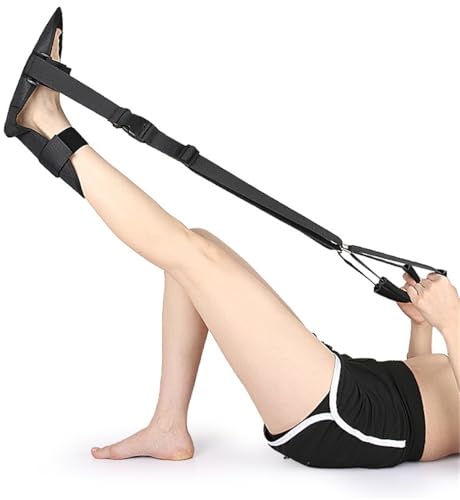 Foot and Calf Stretcher, Adjustable Stretch Band for Plantar Fasciitis Achilles Tendonitis Heel Spurs Foot Drop, Leg Stretching Band Hamstring Stretch Strap for Muscle Strength Flexibility Training