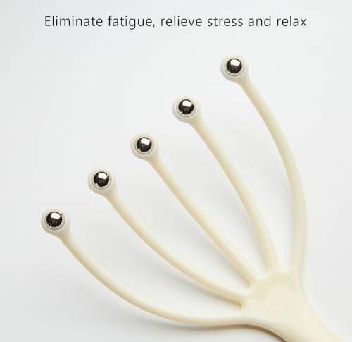 Head Massager,Protable Handheld SPA Scalp Massage Tool for Deep Relaxation & Stress Reduction Wet and Dry in The Office Home SPA (2-Pack) (White White) - color: White White