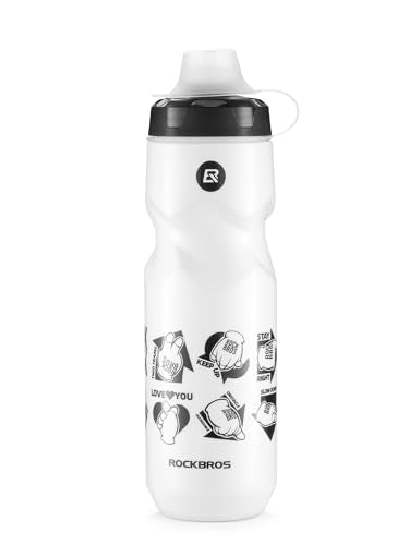 ROCKBROS Bike Water Bottle 20oz - color: Heart-shaped White