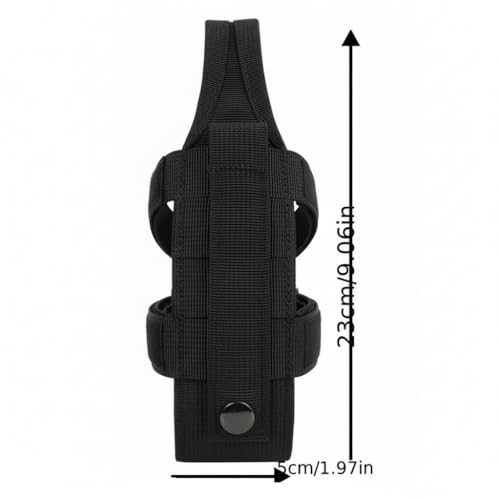 Nylon Water Bottle Holder with Adjustable Strap – Secure Anti-Falling Pouch for Hiking, Camping, Backpack Attachment, No Hands Outdoor Bottle Carrier - color: Black