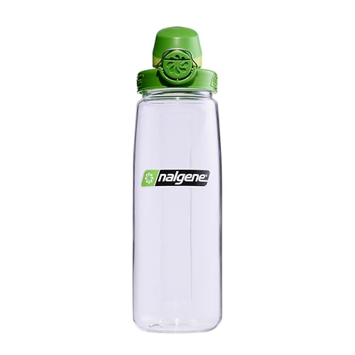 Nalgene 24 oz On The Fly Lock-Top Water Bottle, Clear w/Sprout - color: Clear with Sprout, size: 24 Ounces