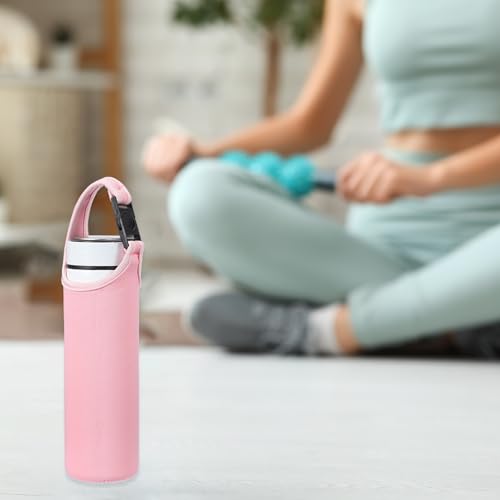 uxcell 2pcs Neoprene Water Bottle Sleeve, 15.5-20oz Insulated Water Glass Bottle Carrier Bag Collapsible Drink Bottle Sleeve Cover Holder with 2 Straps, Pink - color: Pink