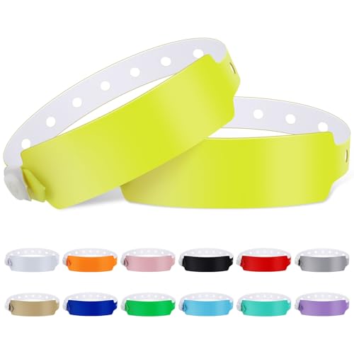 100pcs Vinyl Wristbands,Disposable Waterproof Wristbands(Color :Yellow) - color: Yellow