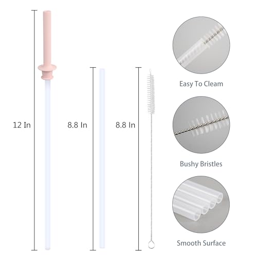 Replacement Straws and Bite Valve for Hydro Flask Around Travel Tumbler 40oz 32oz 28oz 20oz,with 1 Brush (4 colors) - color: 4 colors