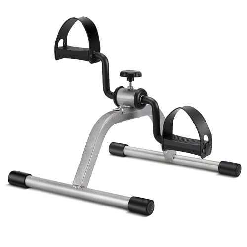 RYGEO Pedal Exerciser Mini Exercise Bike for Leg and Arm Recovery Exercise Lightweight and Portable Floor Bike - color: GREY