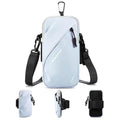 Prime Comfort Cell Phone Carrier - Arm Band, Cross Body Bag, Holster for Men Women - Cell Phone Holder for Running Walking - Light Blue - color: Light Blue