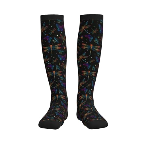 Compression Socks Women Knee High Support Circulation Stockings for Running Cycling Flying - color: Insect