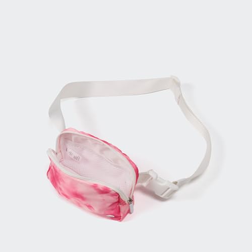 Pander Nylon Fanny Pack for Women, Two-Way Zipper Crossbody Bag - color: Cloud Pink