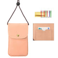 Cell Phone Neck Pouch, PU Leather Carrying Bag with Credit Card Holder Adjustable Strap, Small Travel Purse for iPhone 11 XR XS Max SE 8 7 6 Plus, Galaxy S10 S7 Edge A10 J7, Moto G6 (Pink) - color: 01 Pink