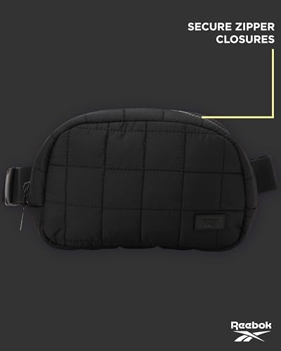 Reebok Belt Bag Fanny Pack for Women & Men, Adjustable Crossbody - color: Case Black