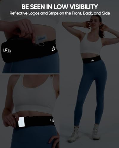 Zelvot Running Belt with 500ml Water Bottle, Adjustable Waist Pack - color: Jet Black