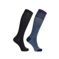 ja vie 76% Merino Wool Graduated Compression Socks for Women & Men (15-20mmHg) - color: 2 Pairs: 1 Pure Black+ 1 Denim, size: Small