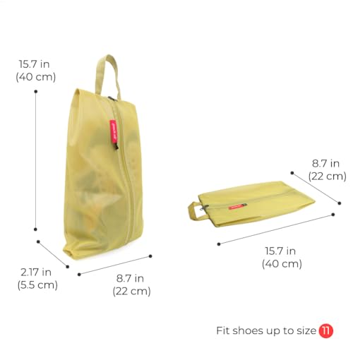pack all Shoe Bag for Travel, Water-Resistant Shoe Pouch for Sports - color: Mustard, style: 1 Pack
