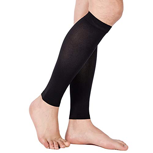 TOFLY Calf Compression Sleeve 20-30mmHg 1 Pair Footless For Men & Women - color: Black, size: 3X-Large (1 Pair)