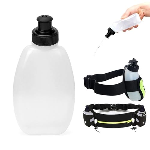 Running Water Bottle Leak-Proof Portable Plastic Sport Water Flask Hydration Backpack Waist Belt Bag Drinking(280ml)