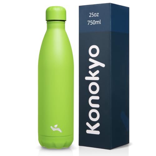 Konokyo 25 oz Insulated Stainless Steel Water Bottle, Green - color: Green, size: 25 Ounces
