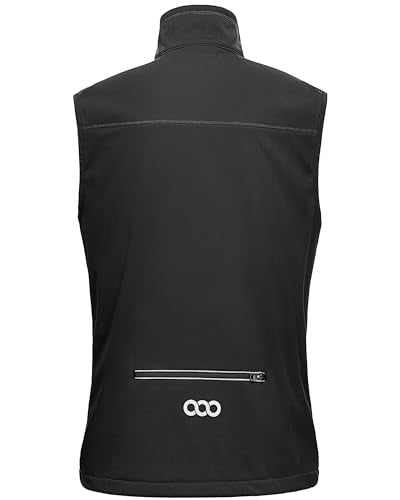 33,000ft Men's Windproof Lightweight Golf Vest Outerwear Sleeveless Jacket - color: Black, size: Small