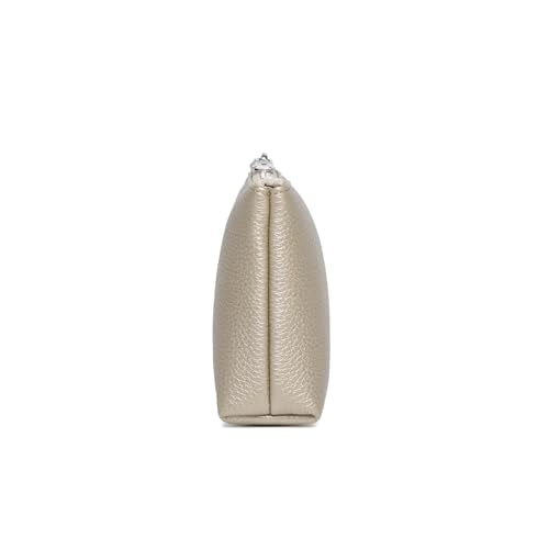Small Makeup Bag for Purse, Leather Cosmetic (Pearl White Tea) - color: Pearl White Tea
