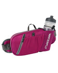 WATERFLY Water Bottle Fanny Pack, Hiking Hydration Belt for Women Men - color: Rose Red
