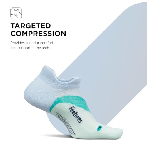 Feetures Elite Light Cushion No Show Tab Sock Wave - color: Glacier Mist (1 Pair), size: Small