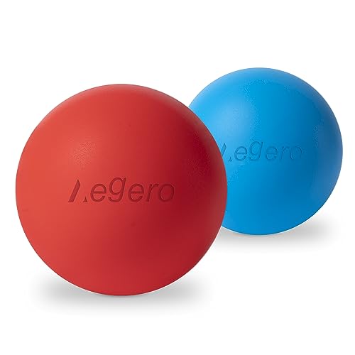 Massage Lacrosse Balls for Myofascial Release,Yoga Deep Tissue Massage,Trigger Point Therapy and Foot Plantar Fasciitis,Muscle Soreness Massager Ball (2Pack, Blue and Red) - color: Red/Blue