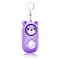 Personal Safety Alarm with LED Light, Rechargeable Cute Bear Design 130dB Self Defense Keychain Alarm, Emergency Security Alarm for Women Men Gilrs - color: Purple