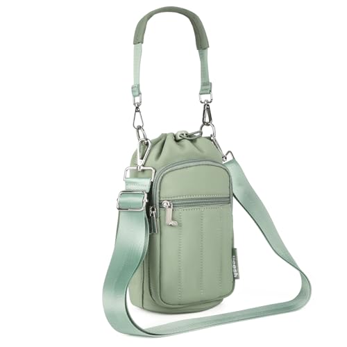 Rueesh Water Bottle Holder Bag with Adjustable Strap - color: Green