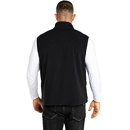 33,000ft Men's Fleece Vest Outerwear Lightweight Zip Up Sleeveless Jacket - color: Black, size: XX-Large